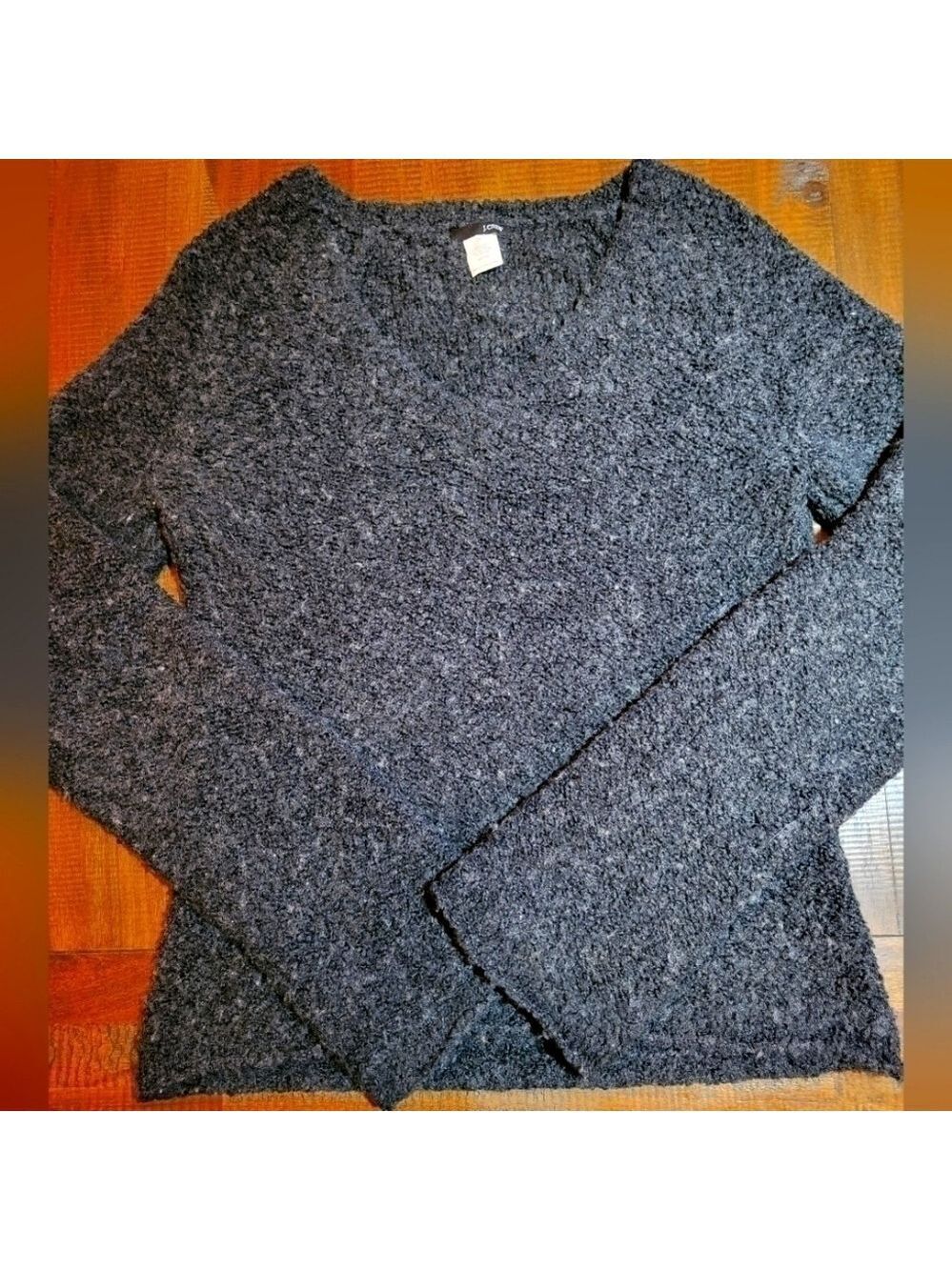 Vitage J Crew Sweater Med heathered black Preppy
